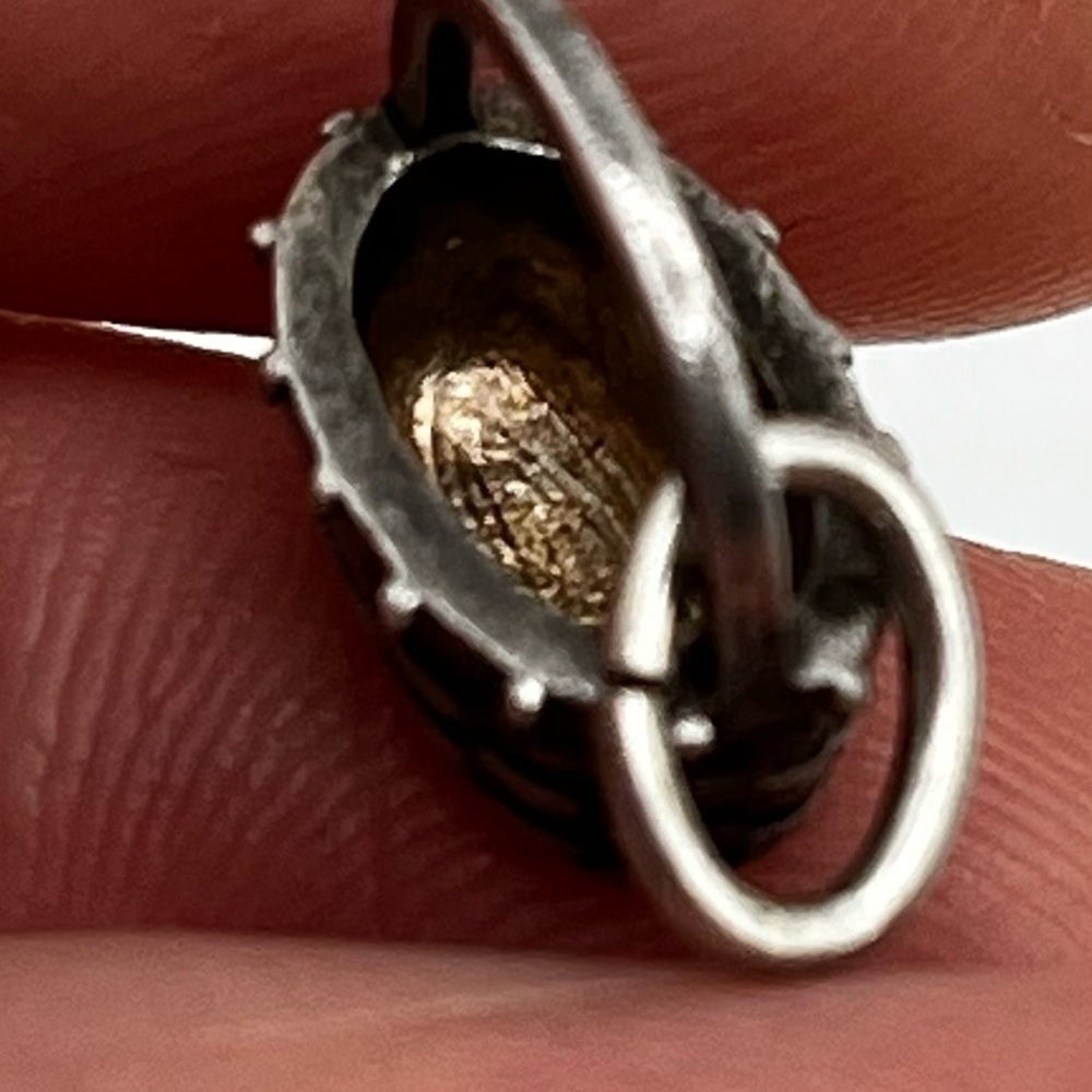 Vintage woven basket Sterling silver charm pendant - Picture 8 of 8